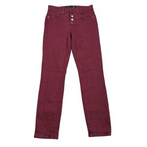 Veronica Beard Pants Womens 29x26 Red Debbie Skinny High Rise Stretch